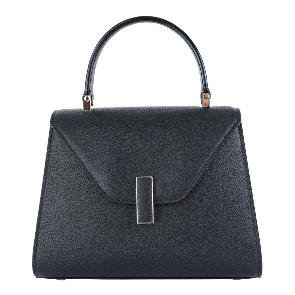 Valextra Trapezoidal Metallic Clasp Top Handle Handbag