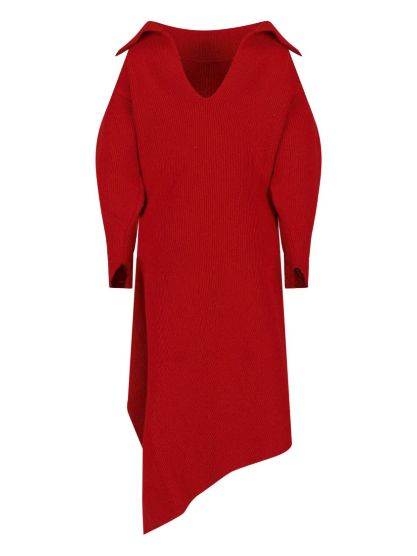 Givenchy Knit Midi Dress In Cashmere With Asymmetrical Hem