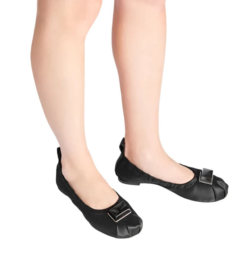 Paul Andrew Ballet Cube Satin Flats