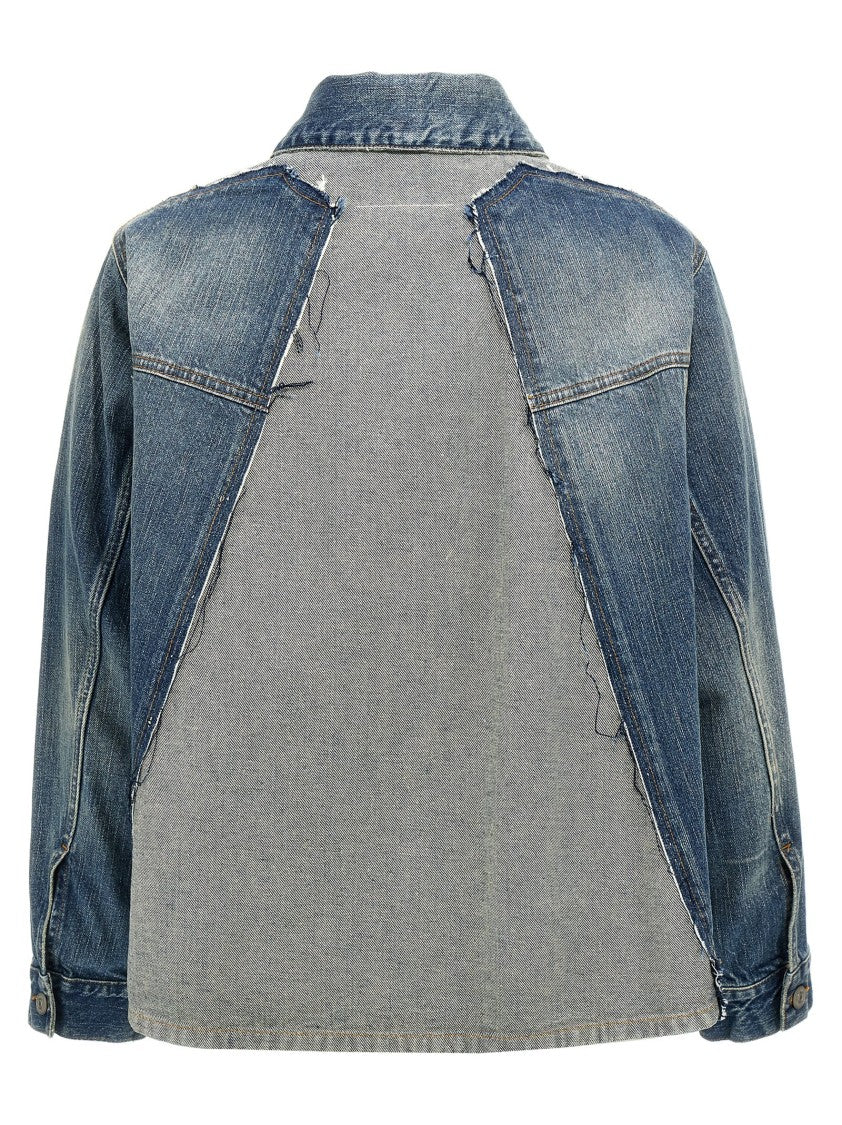 Mm6 By Maison Margiela Layered Denim Jacket With Unique Back Design