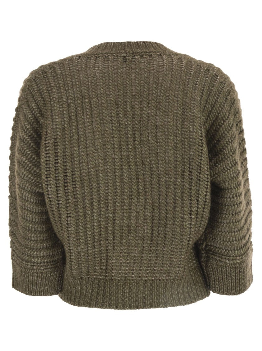 Peserico Wool And Alpaca Mesh Cardigan