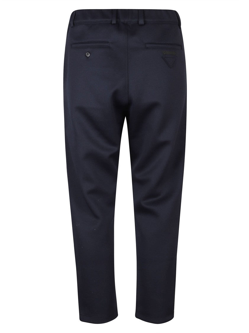 Prada Tailored Blue Trousers With Classic Waistband