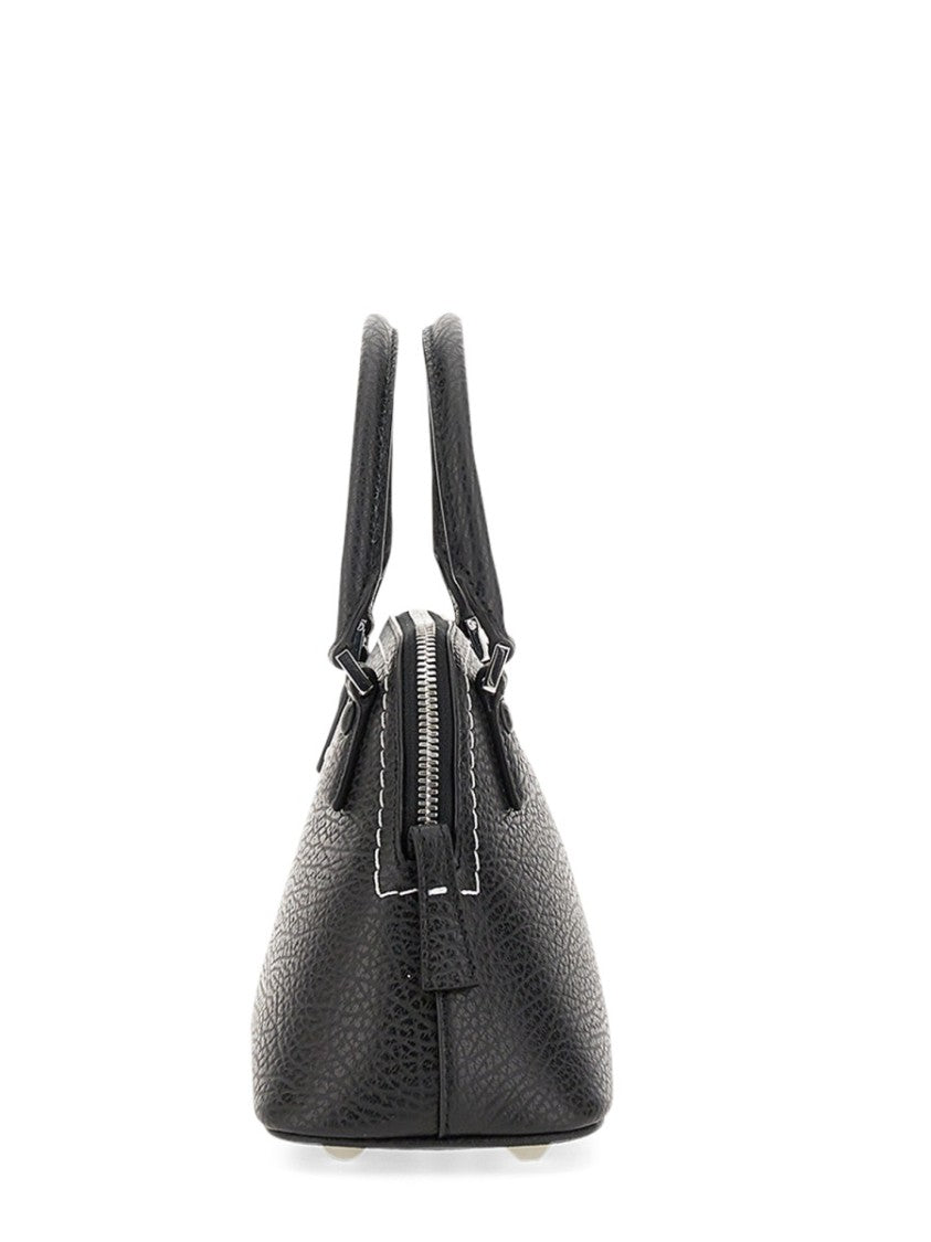 Maison Margiela Structured Textured Handbag With Detachable Chain Strap