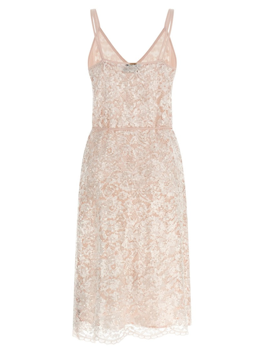 Twin-Set Semi-Transparent Lace Midi Dress