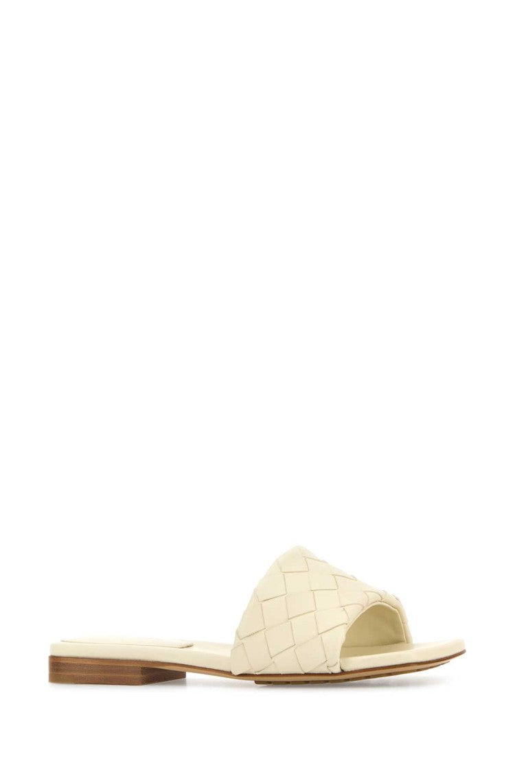 Bottega Veneta Ivory Leather Parco Slippers