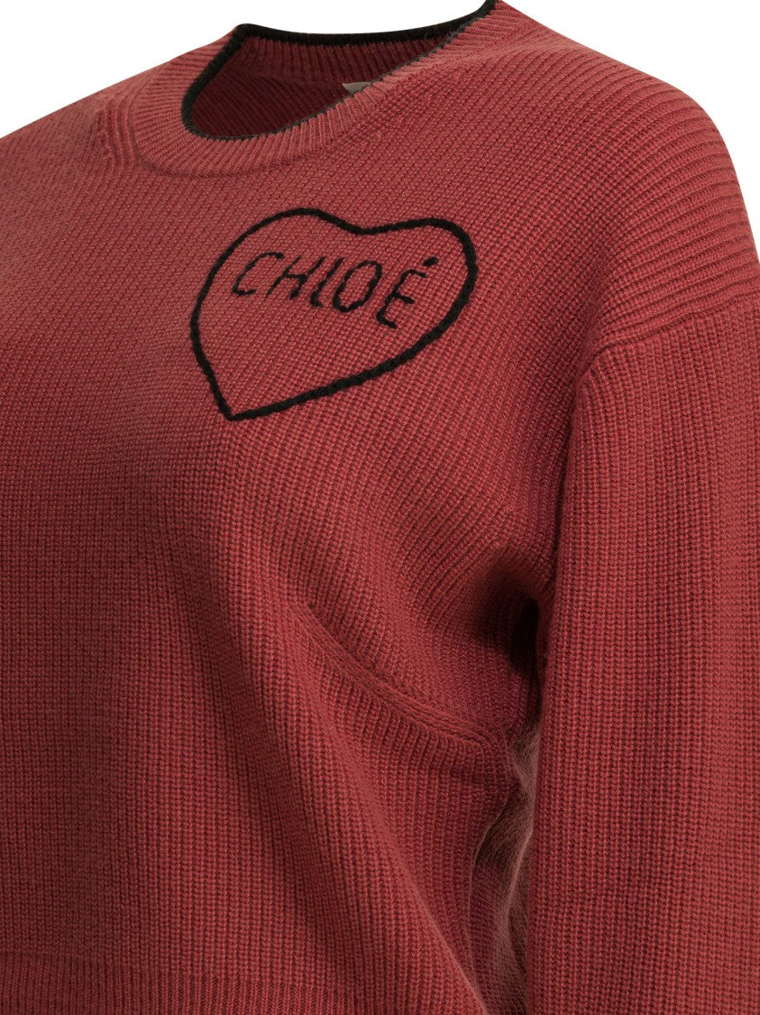 Chloé Ribbed Knitwear With Heart Detail