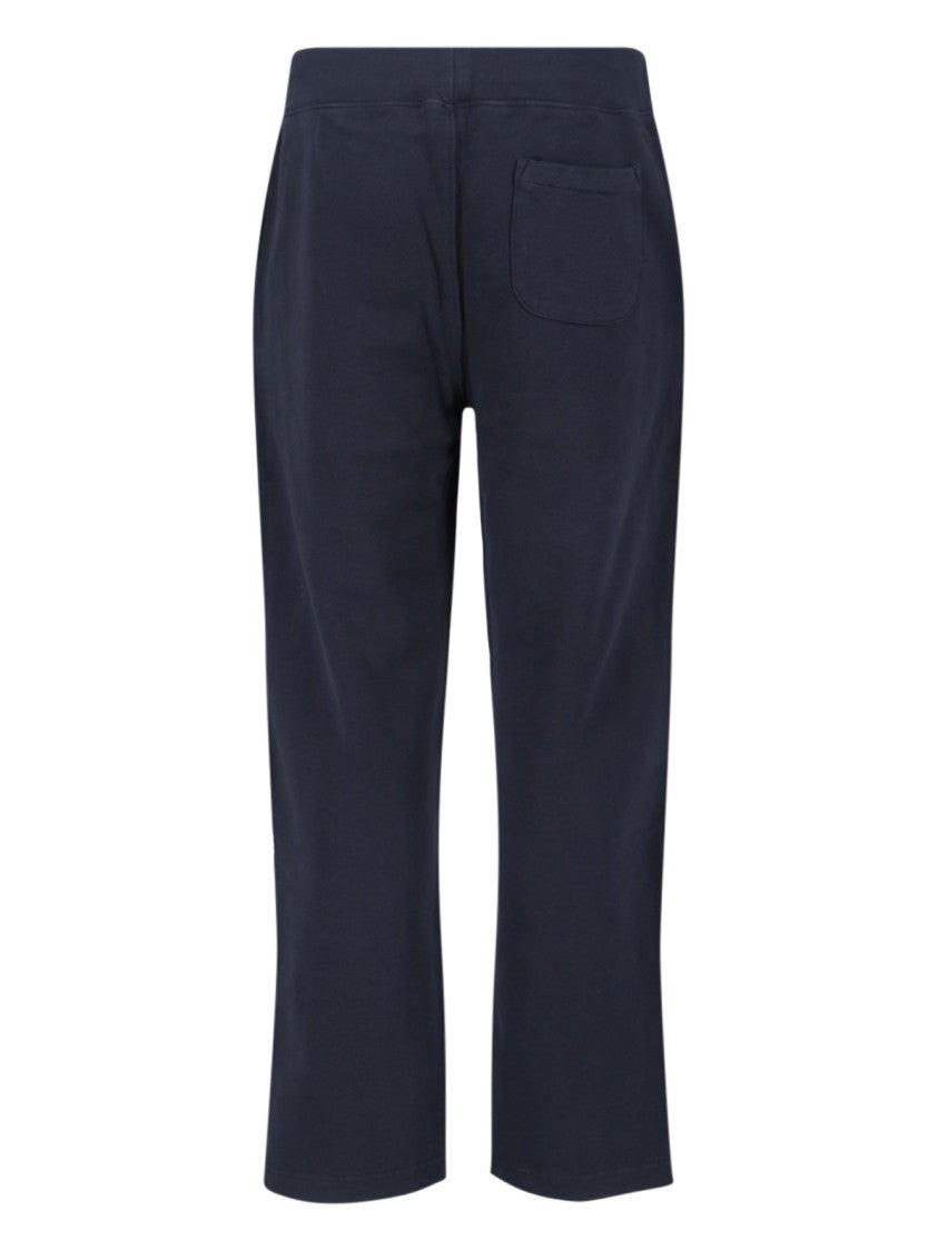 Polo Ralph Lauren Navy Cotton Sweatpants With Drawstring And Embroidered Logo