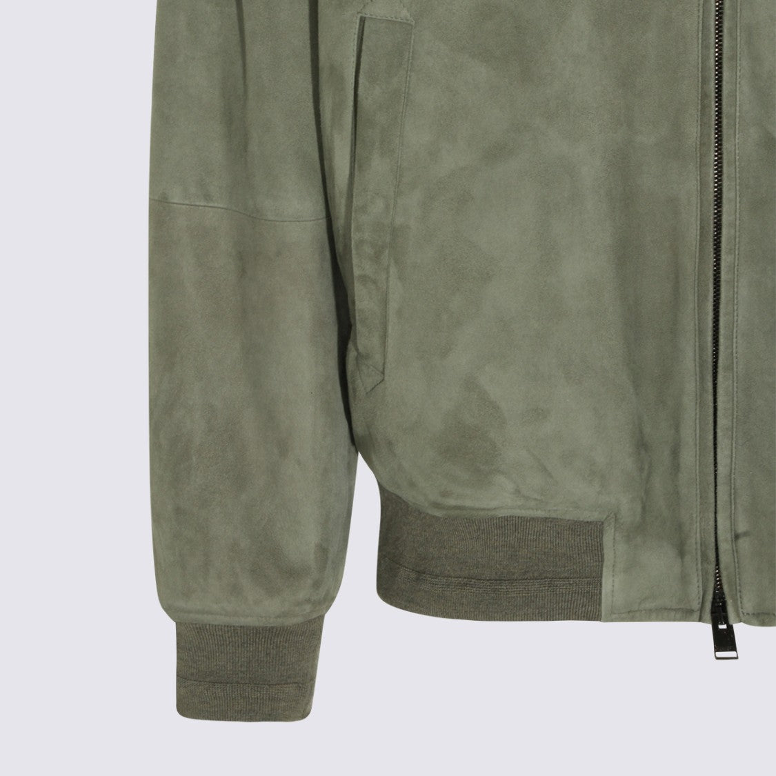 Canali Suede-Texture Casual Jacket With Sherpa Collar