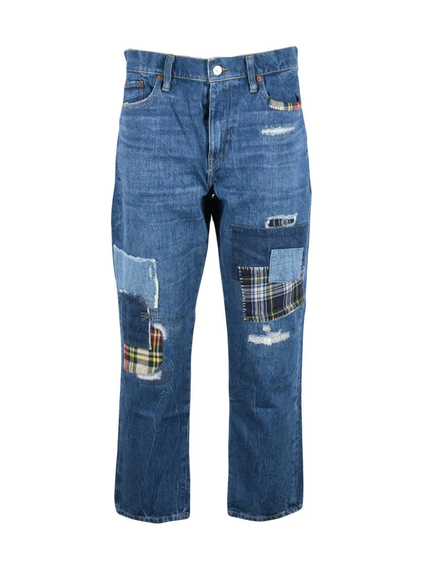 Polo Ralph Lauren Slim Boyfriend Jeans With Distinctive Patchwork And Durable Finish