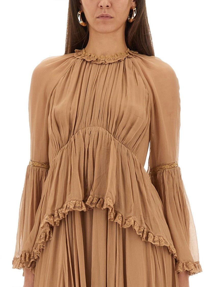 Zimmermann Hypnotic Peplum Ruffle Dress