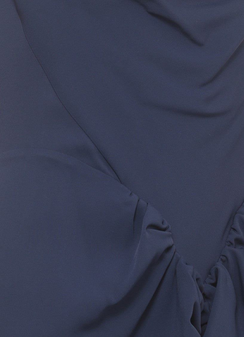 Vivienne Westwood Panther Dress With Front Drape Detail And Vent