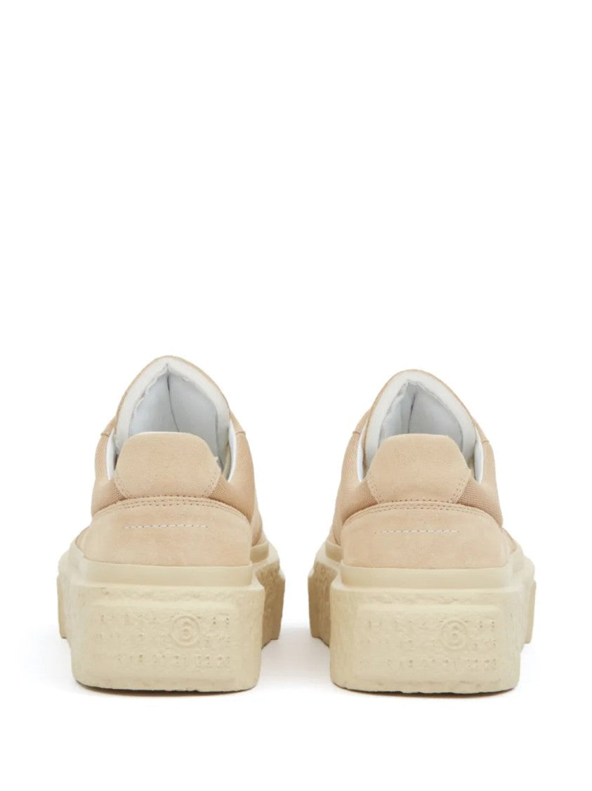 Mm6 By Maison Margiela Beige Calf Leather And Suede Sneakers