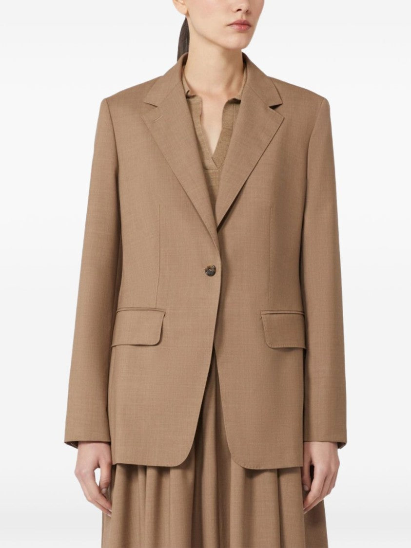 Max Mara Tailored Brown Virgin Wool Jacket