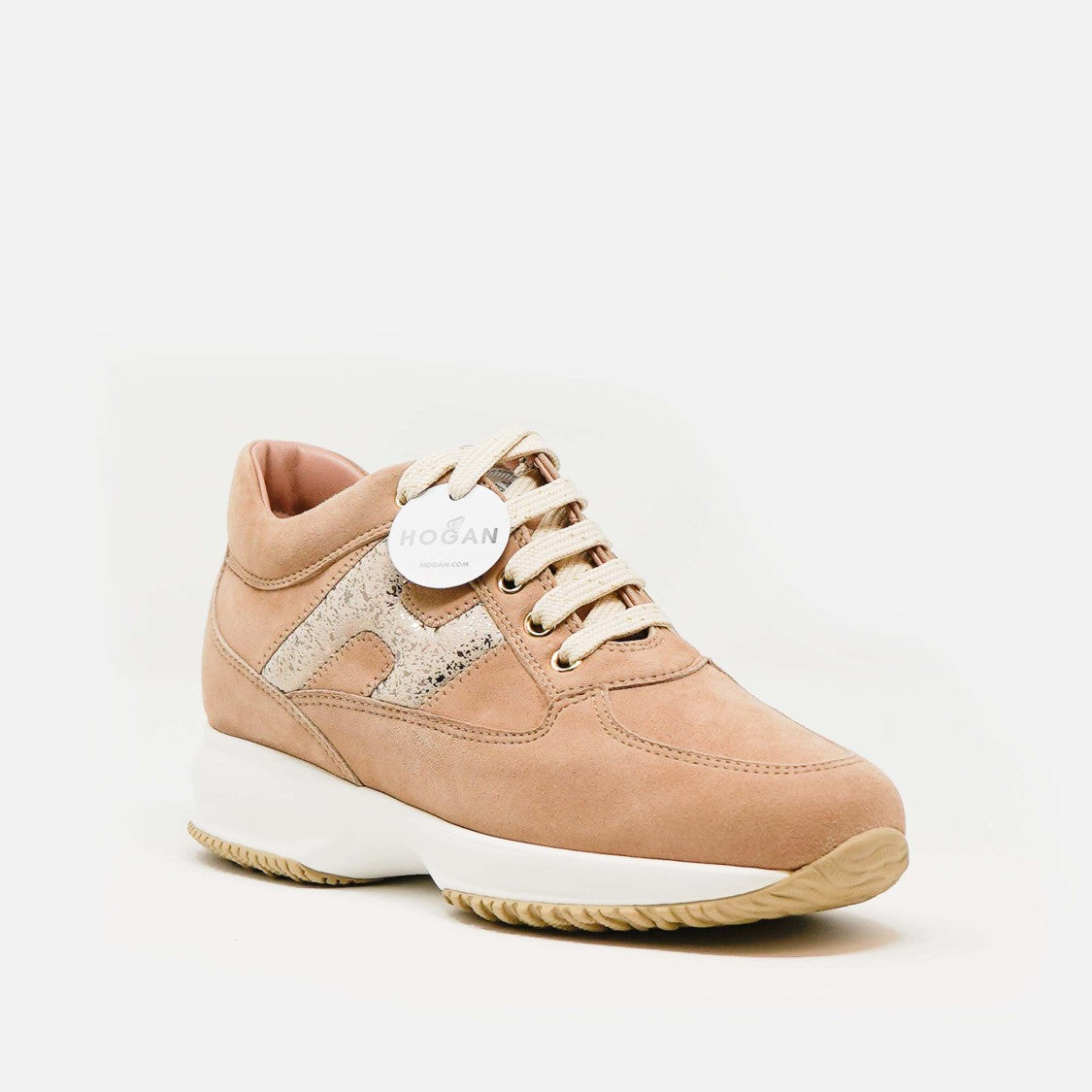 Hogan Interactive Sneakers In Beige H Platinum Suede