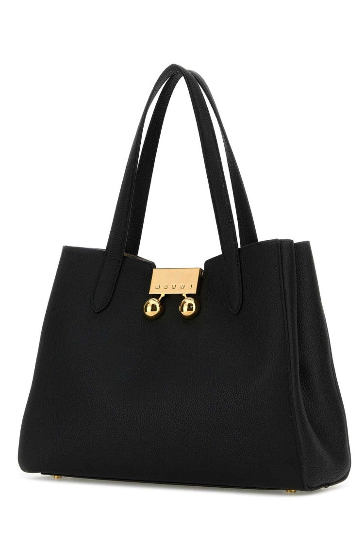 Marni Black Leather Trunkaroo Shoulder Bag