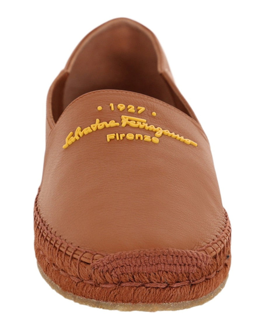 Ferragamo Gus Leather Espadrilles