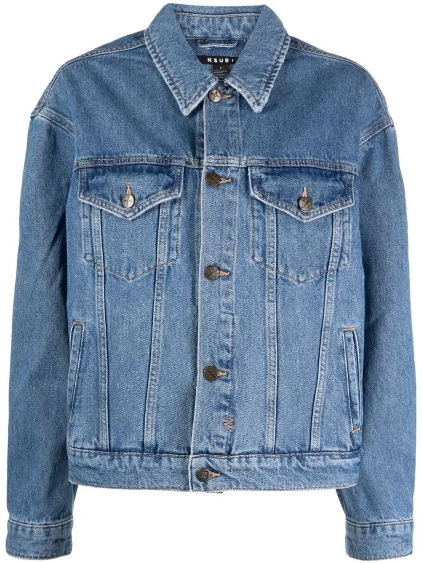Ksubi Vintage-Inspired Oversized Denim Jacket With Classic Details