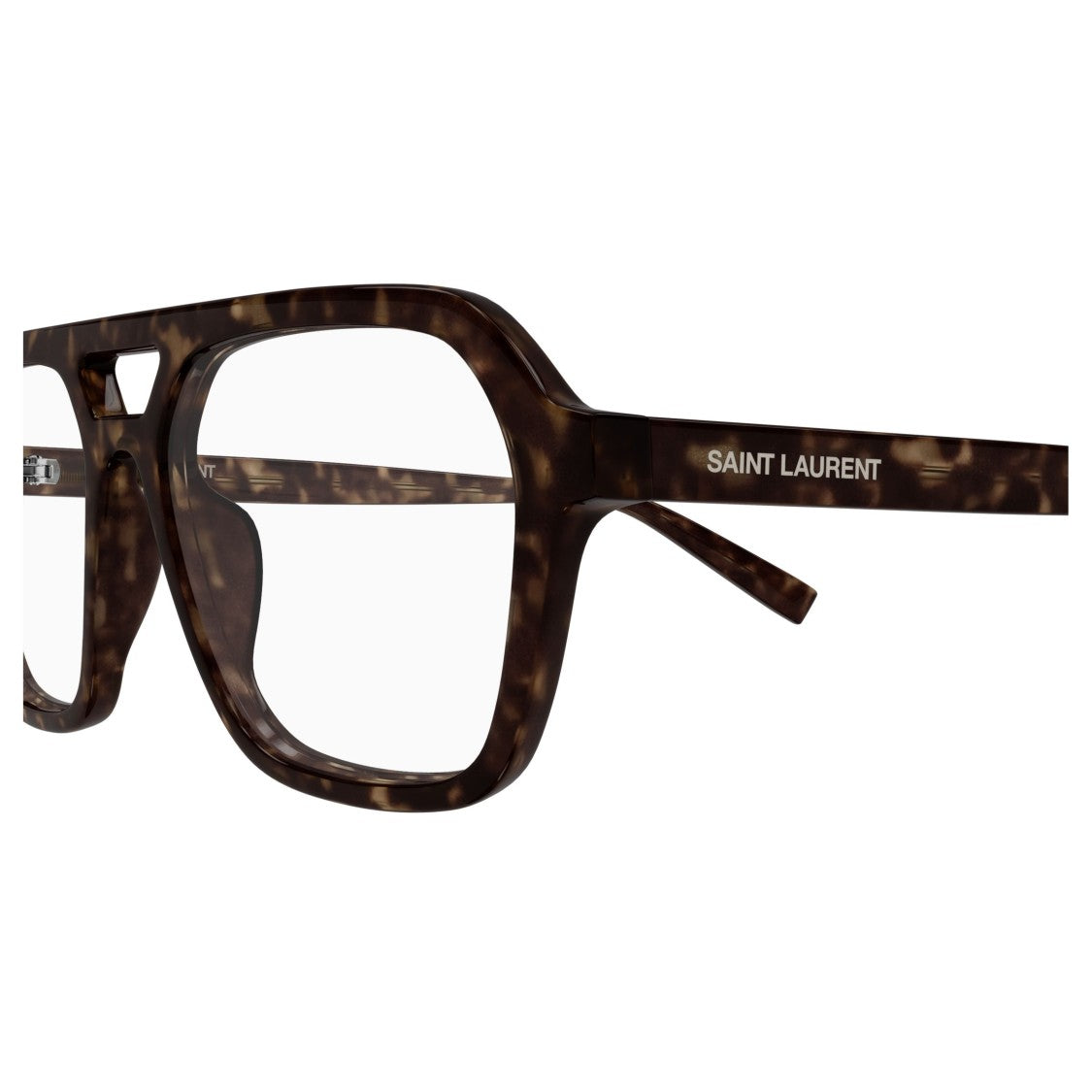 Saint Laurent Oversized Square Tortoiseshell Frame Eyeglasses