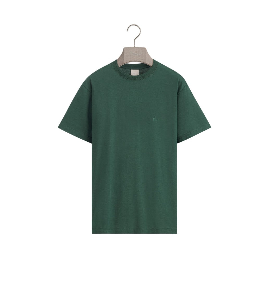 Christian Dior Dark Green Regular Embroidered Logo T-Shirt