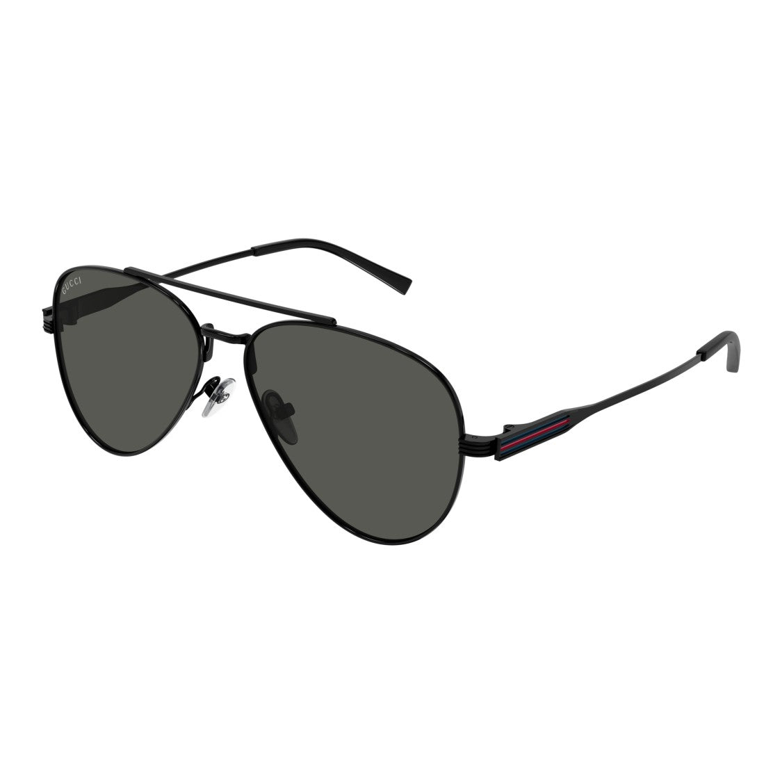 Gucci Gg1874s Aviator-Style Black Metal Frame Sunglasses