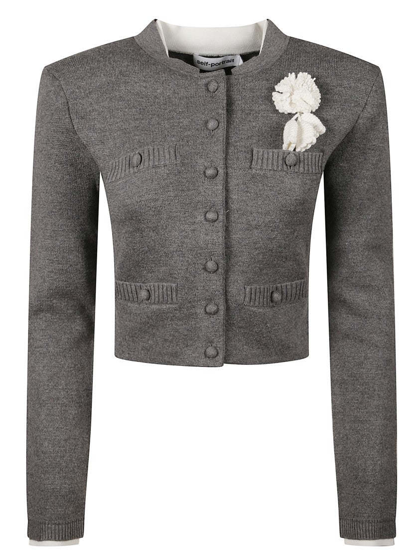 Self-Portrait Crochet Floral Cardigan