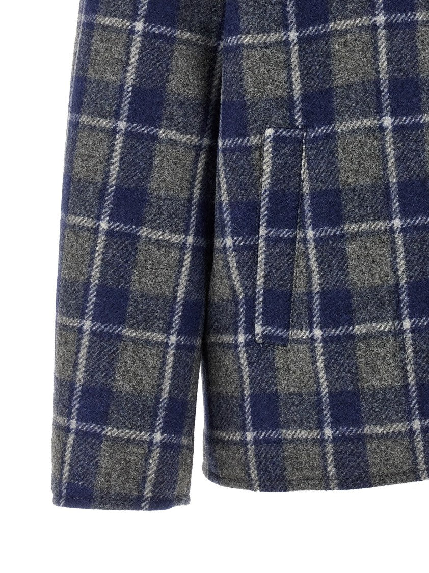 Miu Miu Check-Print Wool Blouson With Suede Detailing