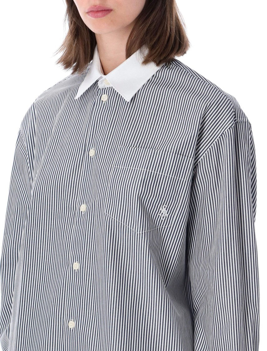 Sporty And Rich Striped Oversized Casual Shirt