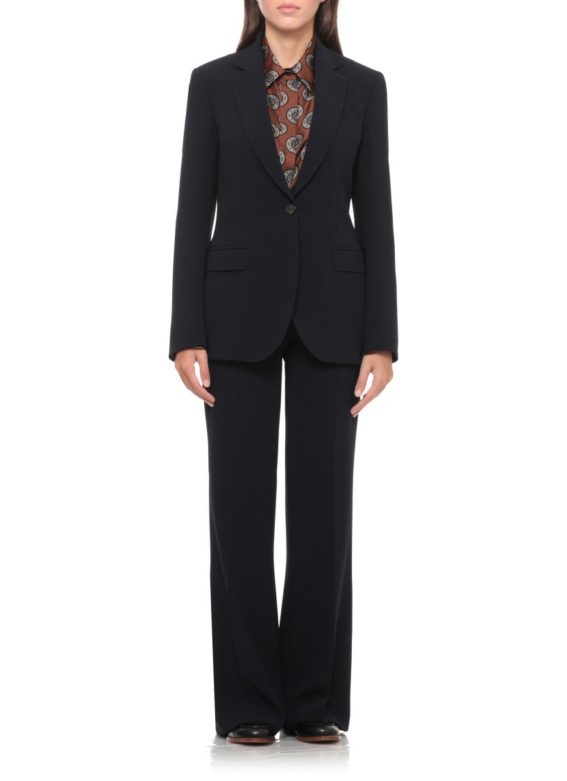 Alberto Biani Black Notched Lapel Buttoned Cuffs Single-Breasted Jacket