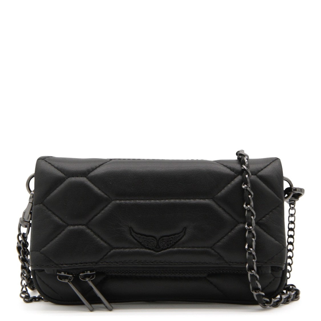 Zadig & Voltaire Quilted Black Leather Rock Nano Xl Shoulder Bag