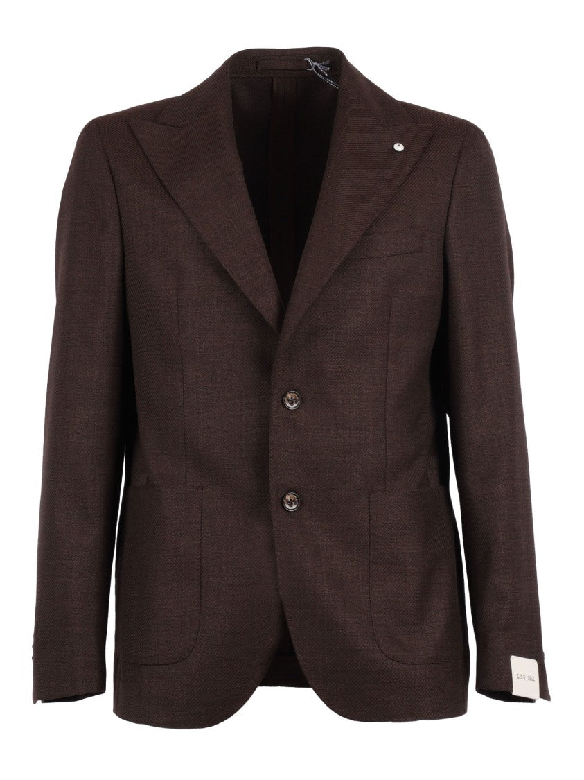 L.B.M. 1911 Brown Tailored Wool Blazer