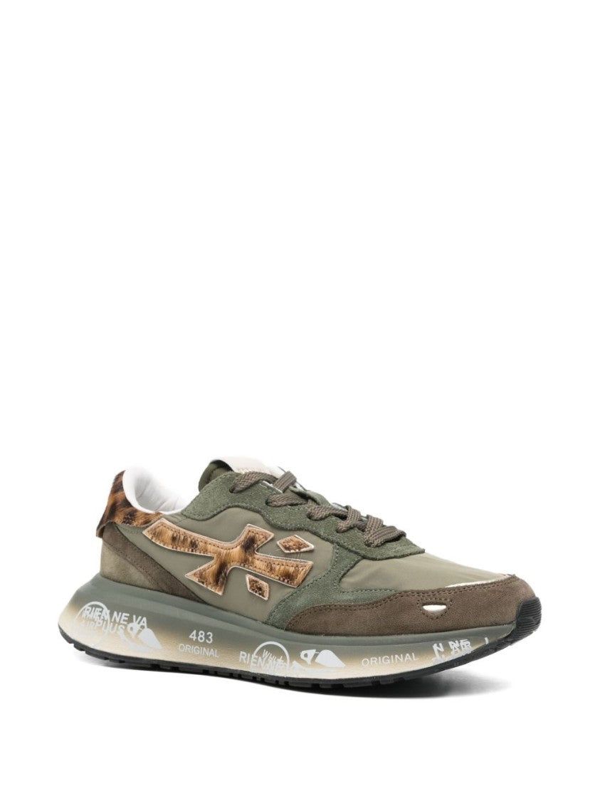 Premiata Olive Green Sneakers With Suede