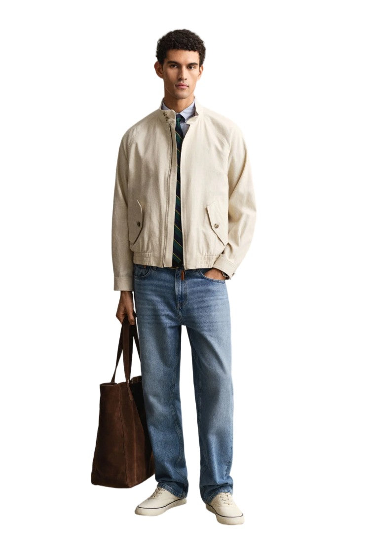 Gant Linen-Blend Flap Pockets Harrington Jacket