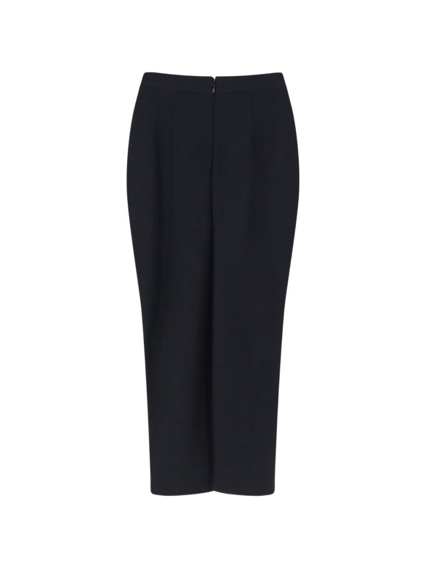 Givenchy Black Silk And Nylon Pencil Skirt