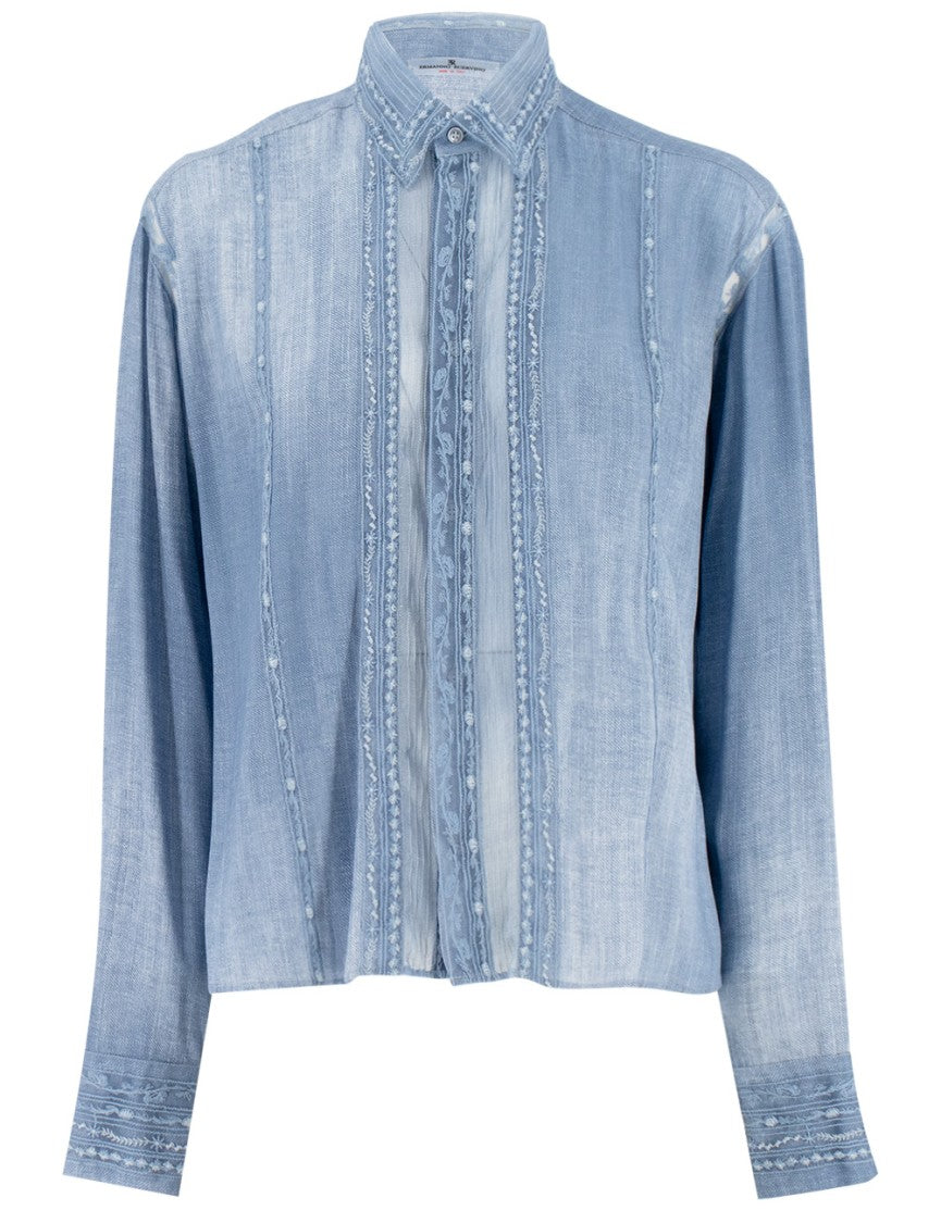 Ermanno Scervino Lace-Detail Shirt With Textured Fabric