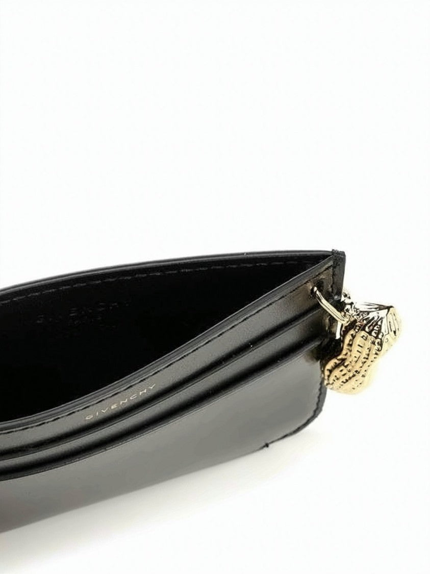 Givenchy Compact Black Cardholder With Gold-Tone Charm