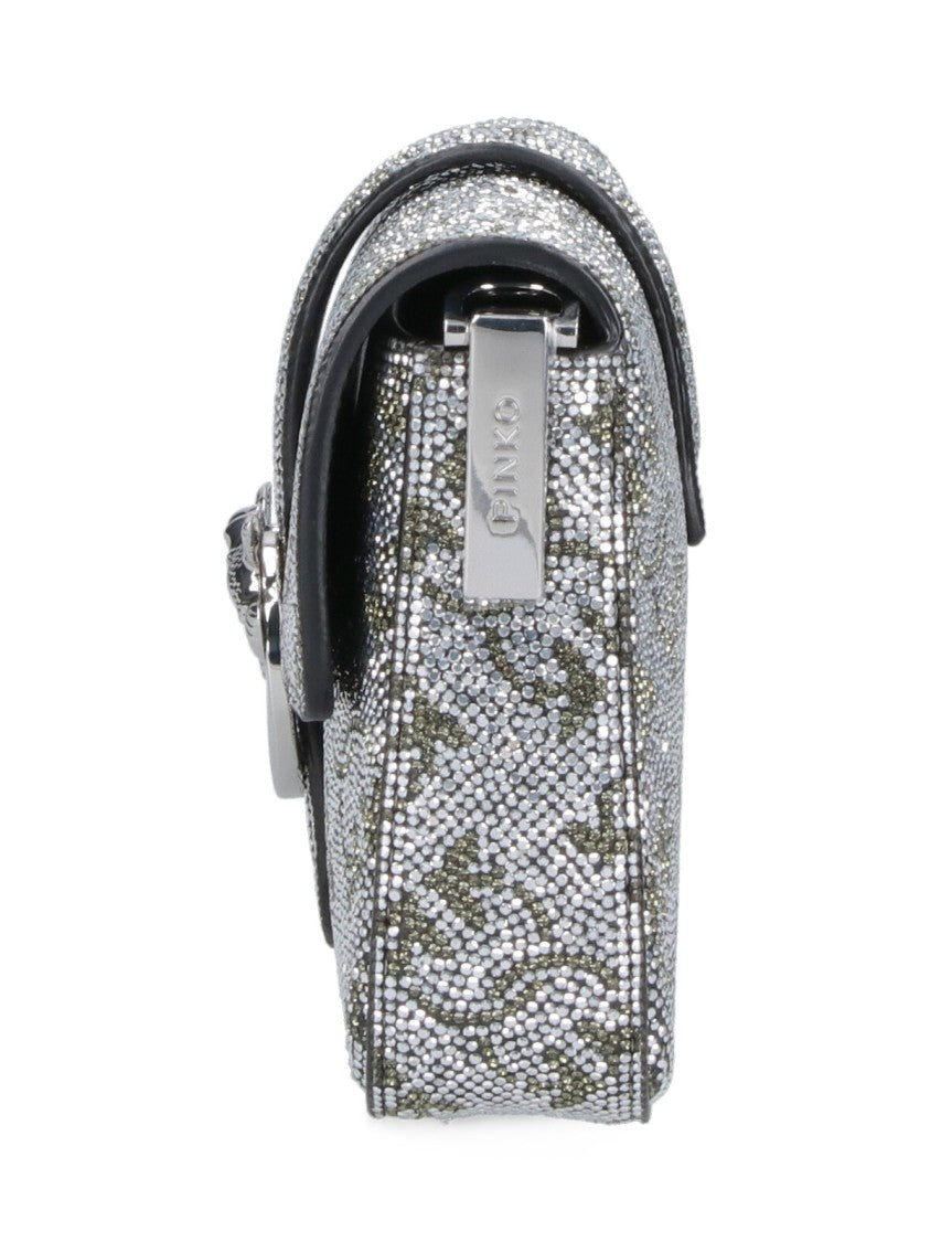 Pinko Modern Minimalist Silver Bag With Reflective Surface