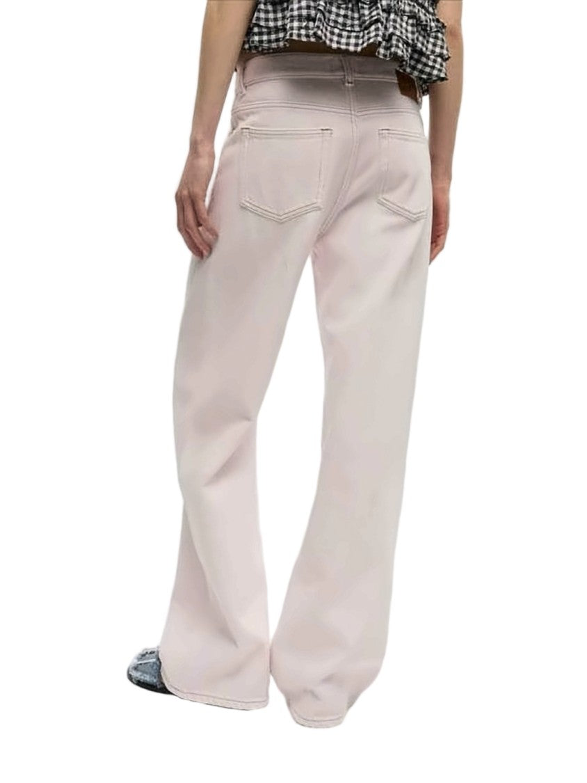 Ganni Wide-Leg Denim Pants With High Waist
