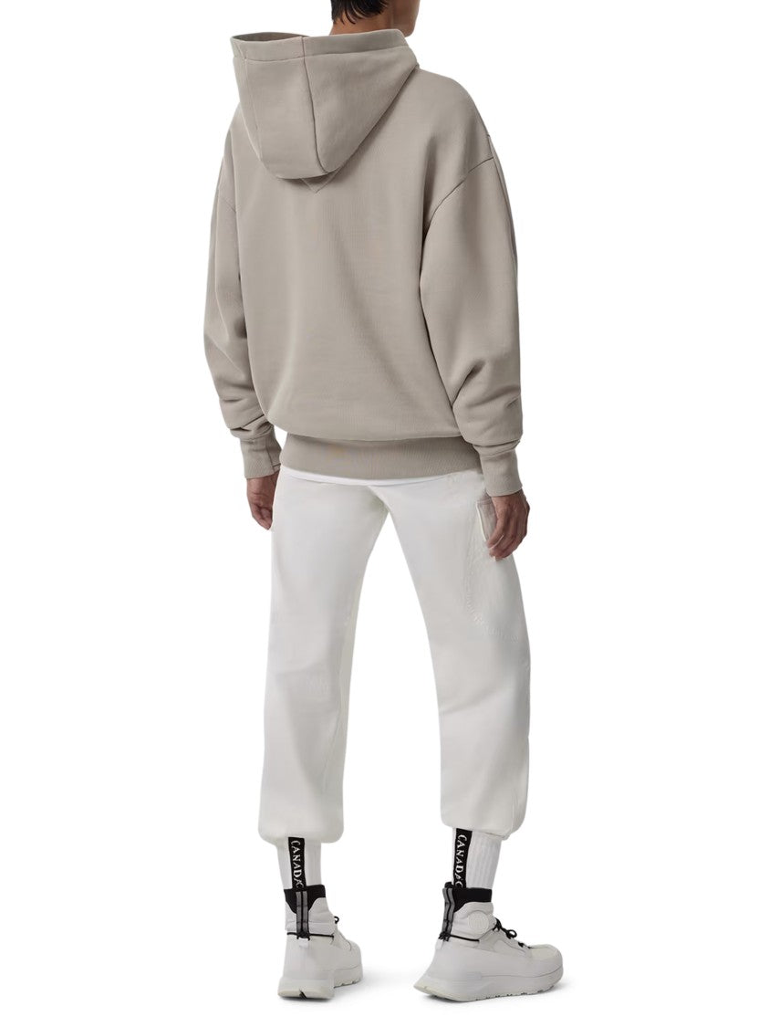 Canada Goose Relaxed Fit Beige Hoodie With Drawstring And Kangaroo Pocket