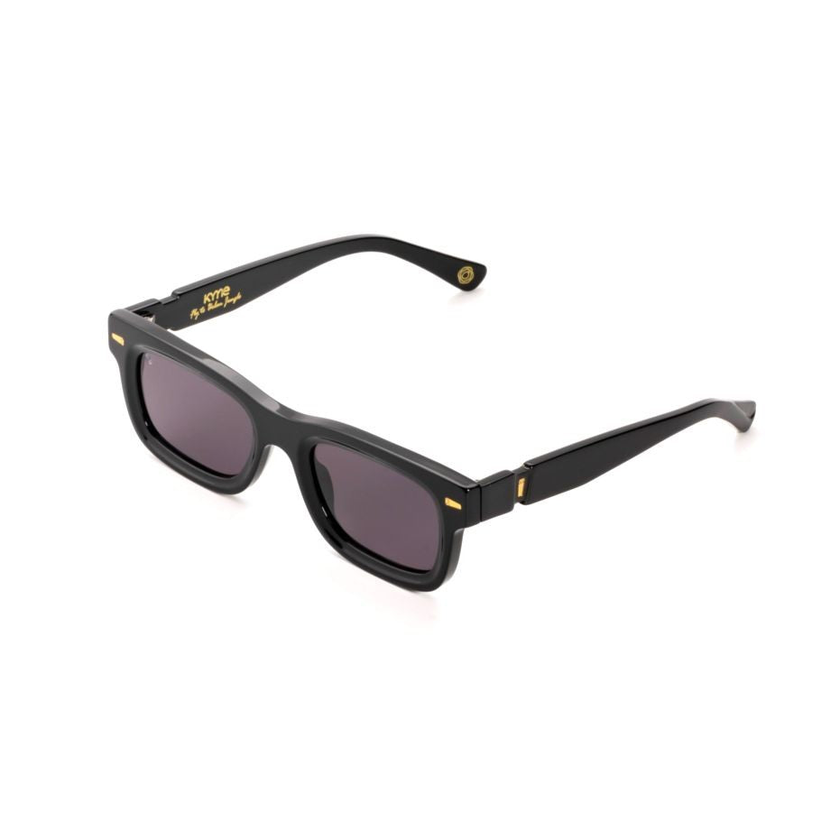 Kyme Jedi5 Bold Rectangular Frame Kyme Sunglasses With Gold Accents