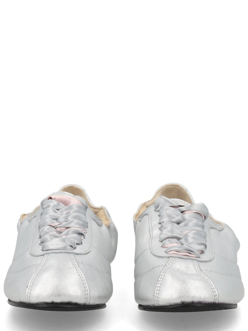 Repetto Neutrals Tennis Silk Ribbon Lace Sneakers