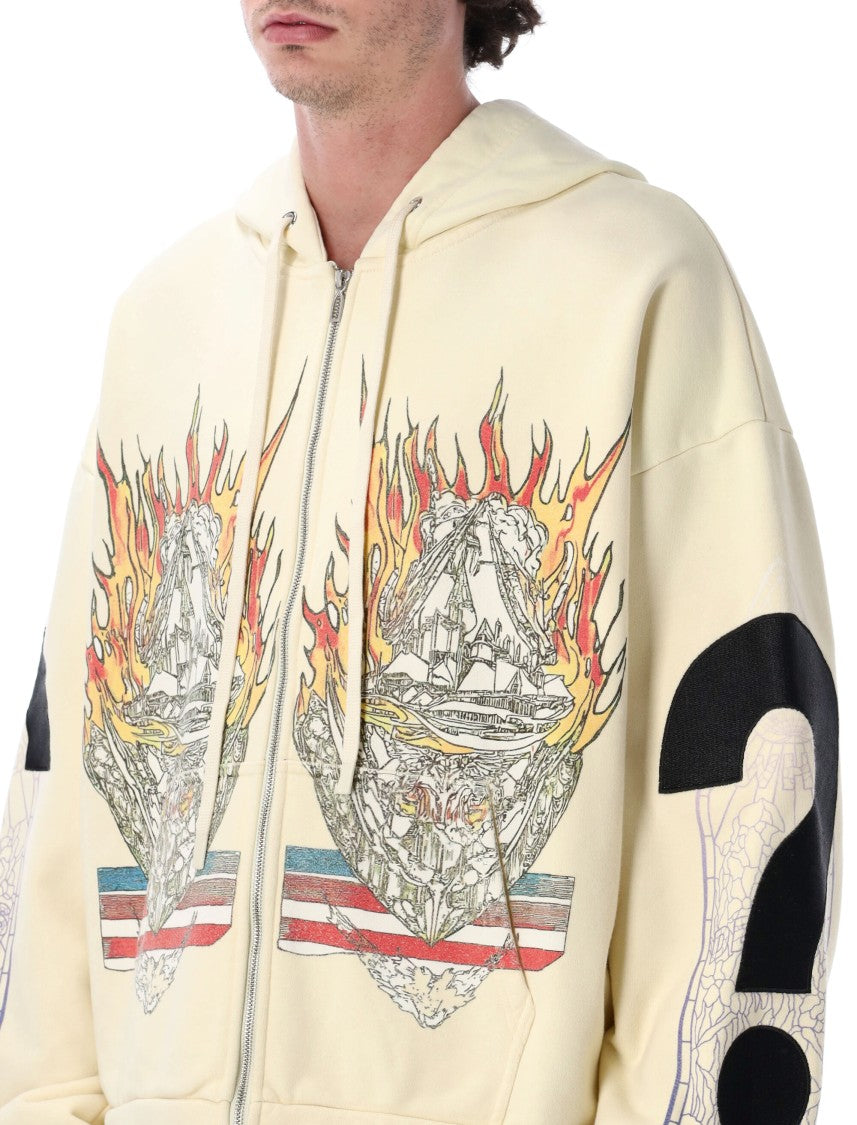 Who Decides War Engulfed Memories Graphic Zip Up Hoodie