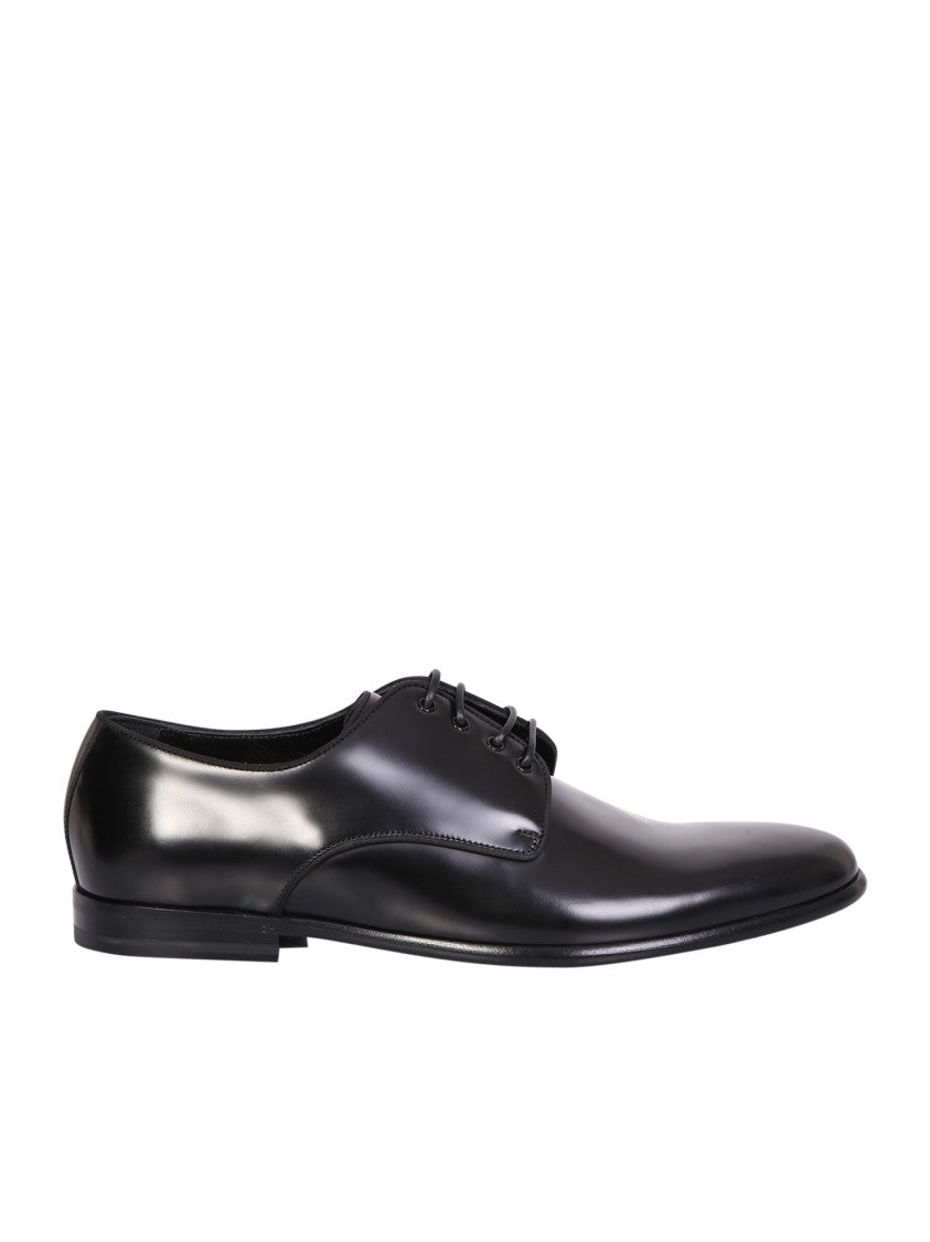 Dolce & Gabbana Black Lace-Up Derby Shoes