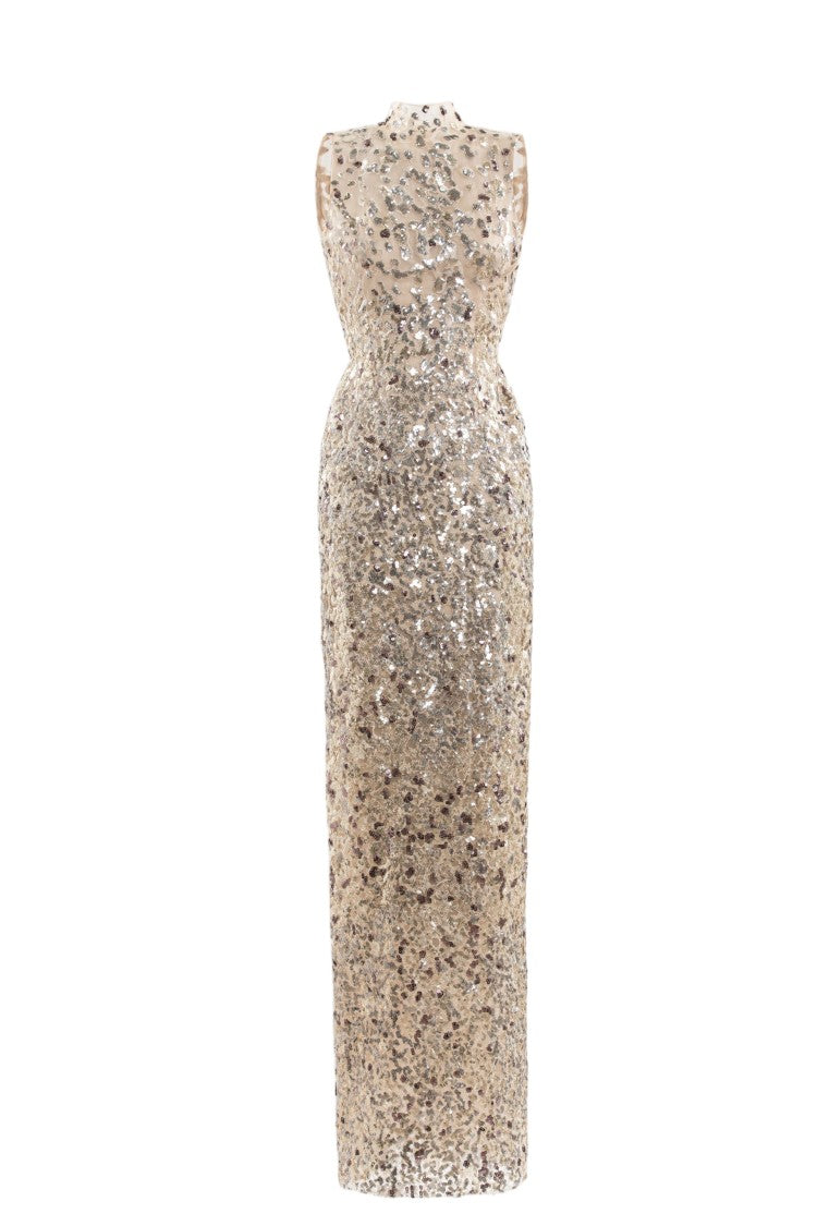 Saiid Kobeisy Sequin Embroidered Long Dress