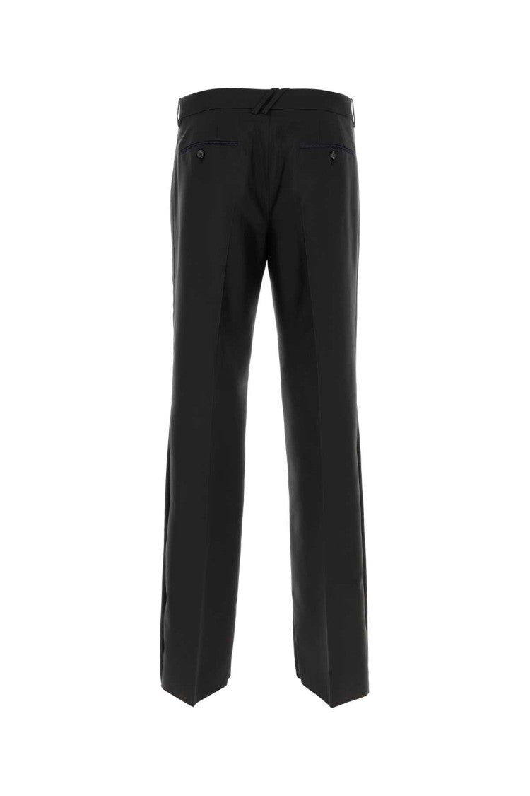 Burberry Black Wool Blend Wide-Leg Pant