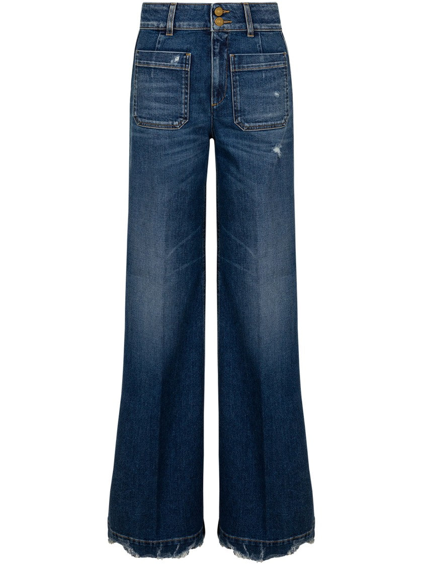 Seafarer Blue Pantalone Jane Wide-Leg Denim Jeans