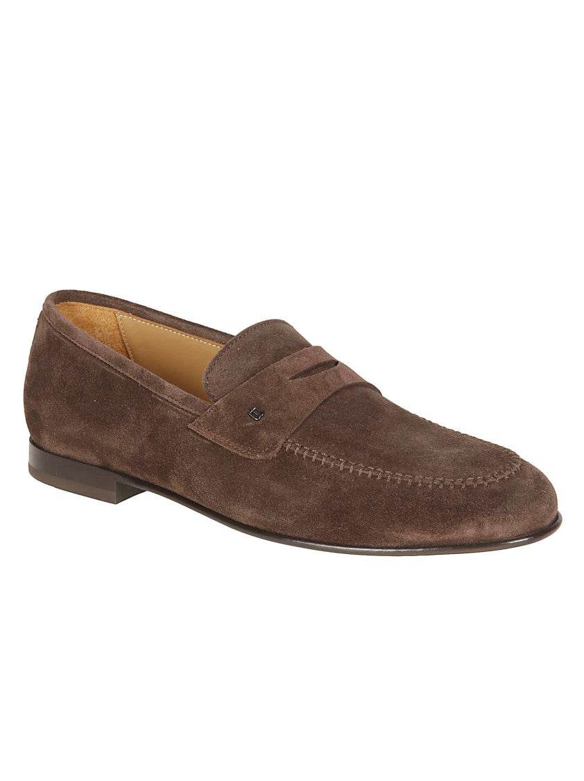 Baldinini Brown Suede Penny Strap Loafers
