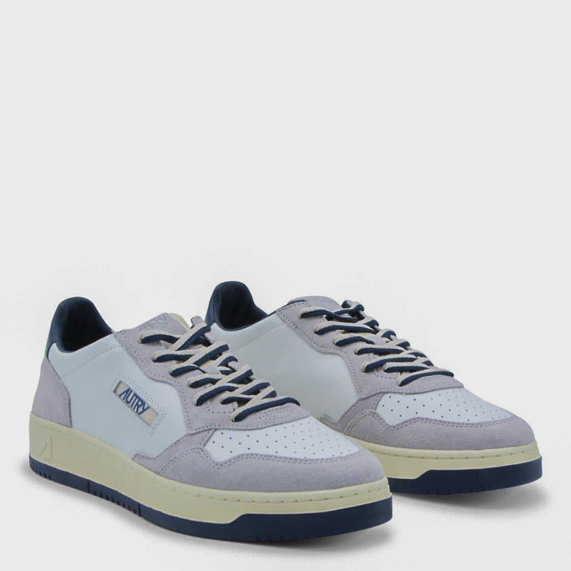 Autry White And Grey Leather Sneakers