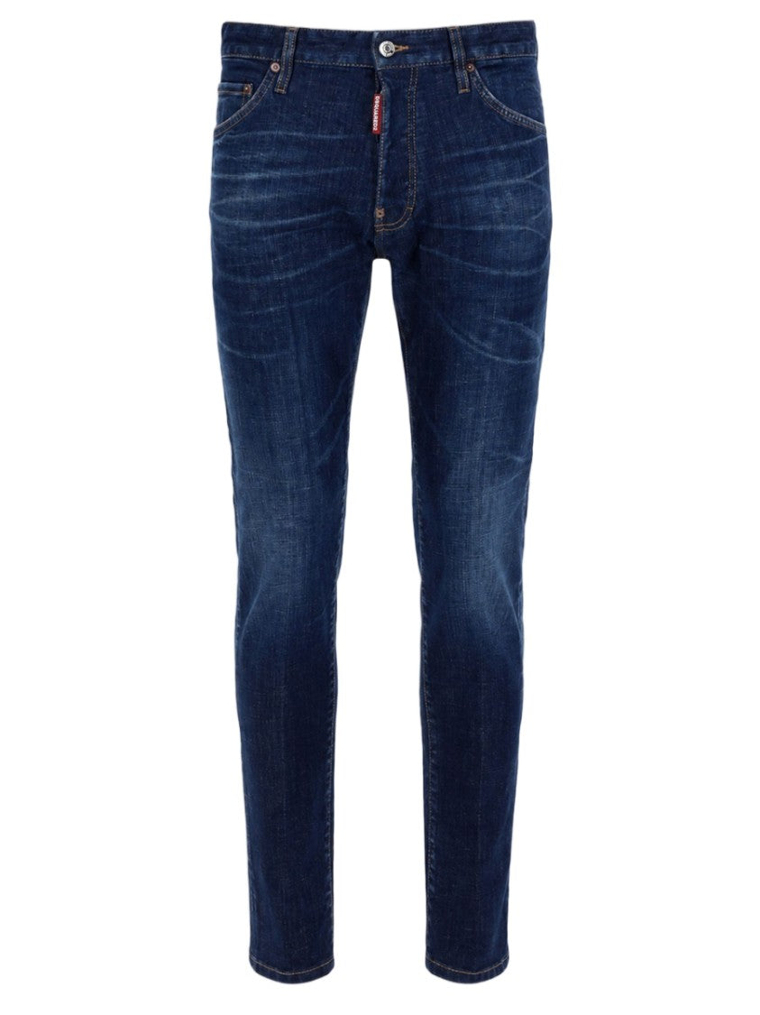 Dsquared2 Dark Blue Slim-Fit Jeans With Classic Five-Pocket Design