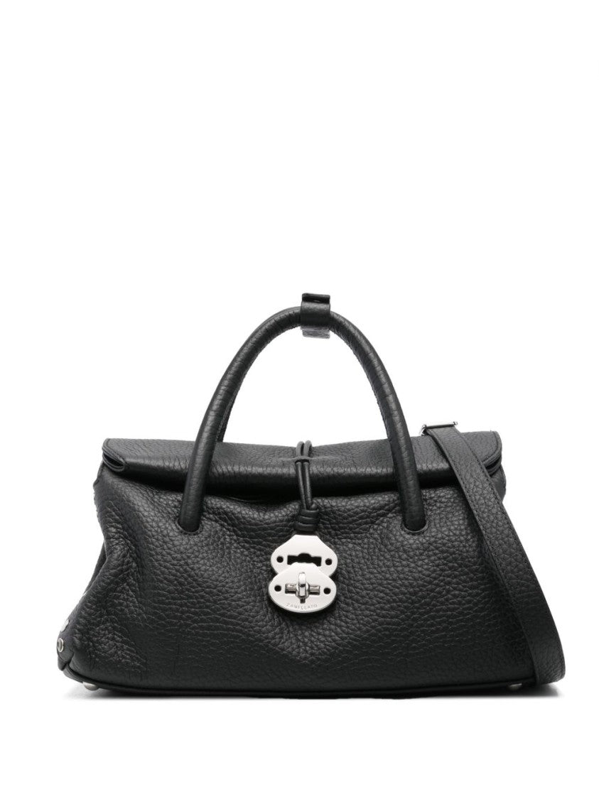 Zanellato Structured Black Handbag With Textured Calf Leather