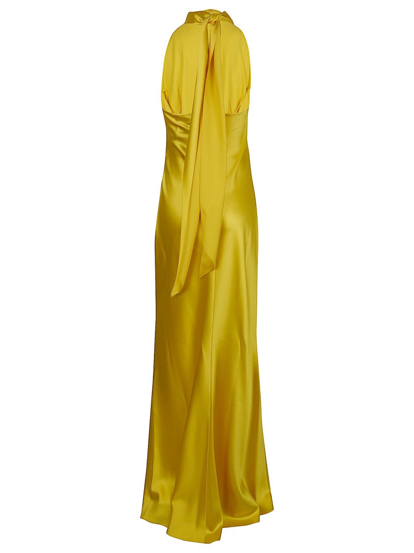 Polo Ralph Lauren Stretch Satin Halter Neck Maxi Dress